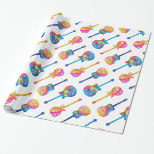Regalo Papel de embalaje del arte pop de la guitarra