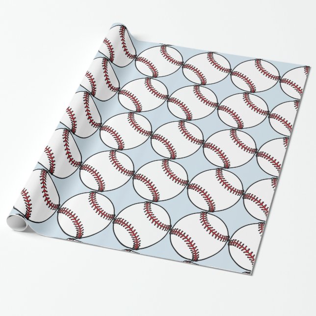 Regalo papel de embalaje del béisbol (Desenrollado)