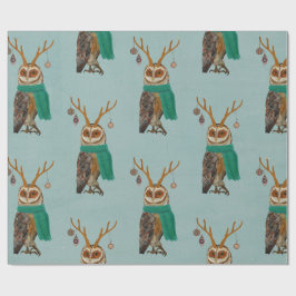 Regalo Papel de embalaje del BÚHO de la ASTA del INVIERNO