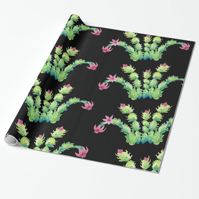 Regalo Papel de embalaje del cactus de navidad (Desenrollado)