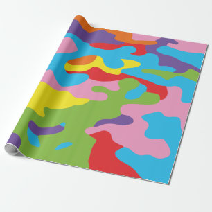 Regalo Papel de embalaje del camuflaje del arco iris