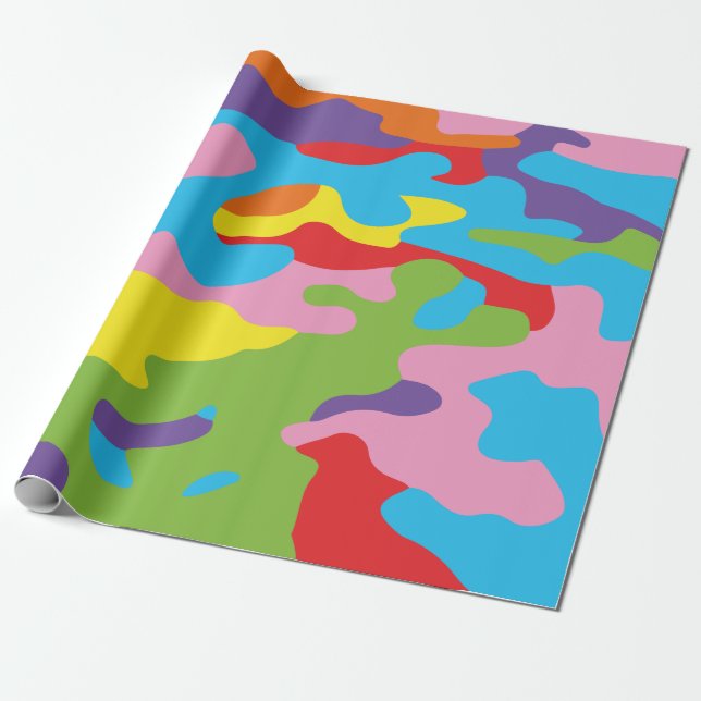 Regalo Papel de embalaje del camuflaje del arco iris (Desenrollado)
