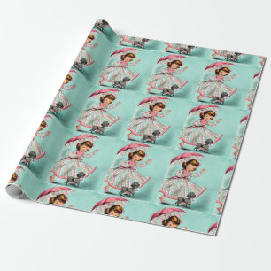 Regalo Papel de embalaje del caniche del comodín