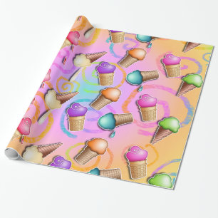 REGALO PAPEL DE EMBALAJE DEL CONO DE HELADO