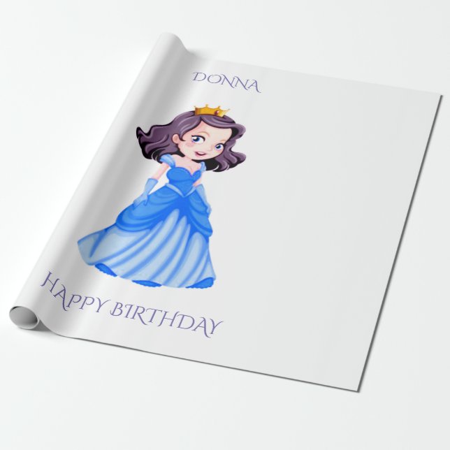 Regalo Papel de embalaje del cumpleaños de la princesa. (Desenrollado)