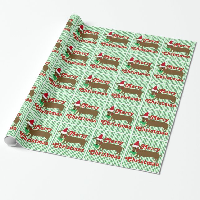 Regalo Papel de embalaje del Dachshund de las Felices (Desenrollado)
