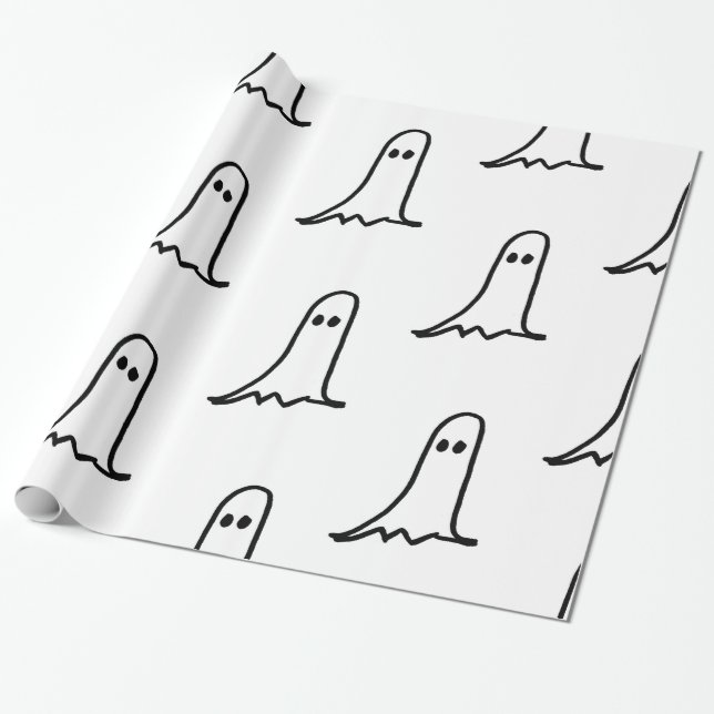 Regalo Papel de embalaje del FANTASMA PARA HALLOWEEN (Desenrollado)