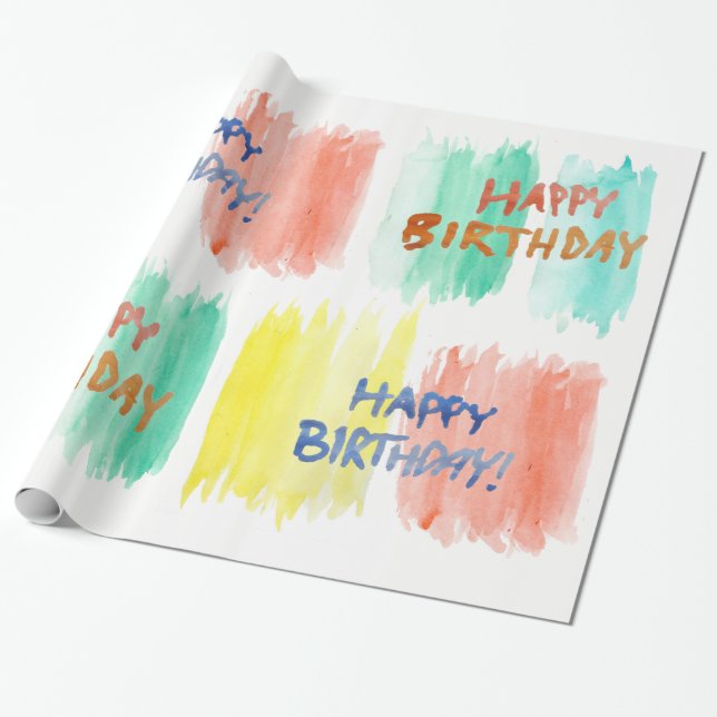 Regalo Papel de embalaje del feliz cumpleaños de la (Desenrollado)