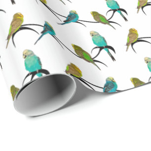 Regalo Papel de embalaje del frenesí de Budgie (elija el