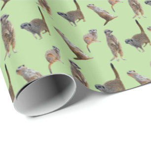 Regalo Papel de embalaje del frenesí de Meerkat (verde)