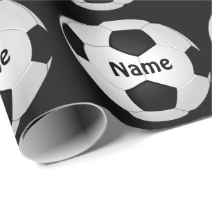 Regalo Papel de embalaje del fútbol con su NOMBRE y