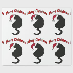 Regalo Papel de embalaje del gato del navidad