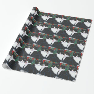 Regalo Papel de embalaje del gato del smoking del navidad