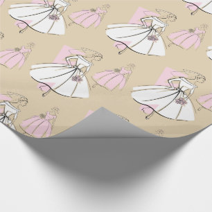 Regalo Papel de embalaje del grupo neutro de la novia de 