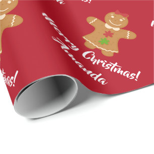 Regalo Papel de embalaje del hombre de pan de jengibre