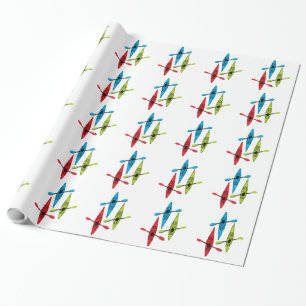 Regalo papel de embalaje del kajak