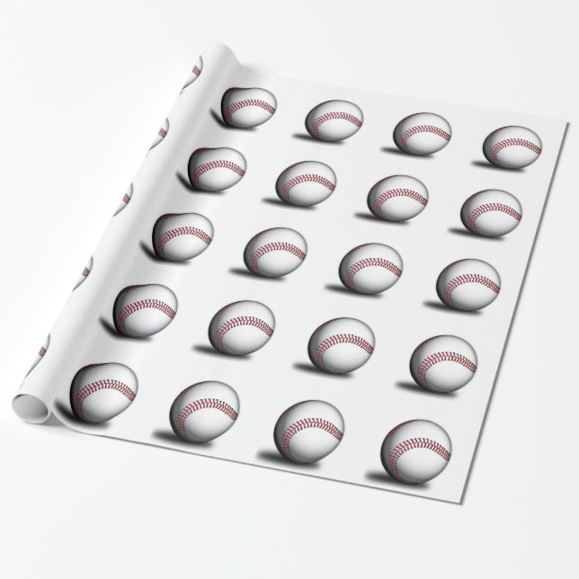 Regalo Papel de embalaje del modelo del béisbol (Desenrollado)