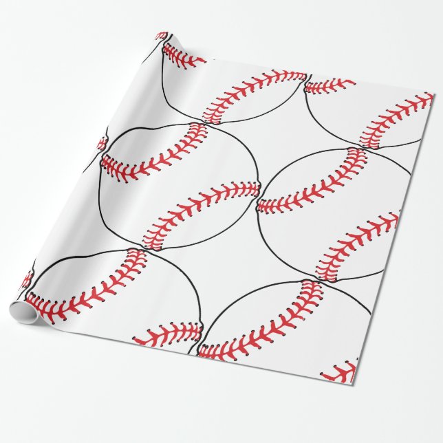 Regalo Papel de embalaje del modelo del béisbol (Desenrollado)