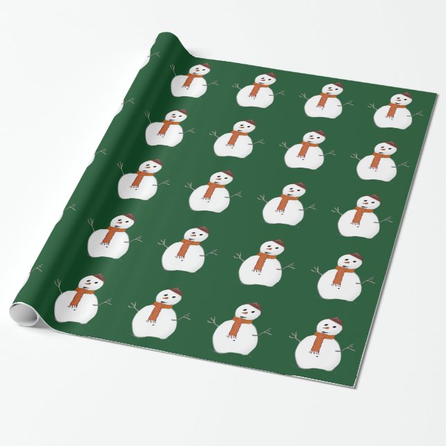 Regalo Papel de embalaje del muñeco de nieve (Desenrollado)