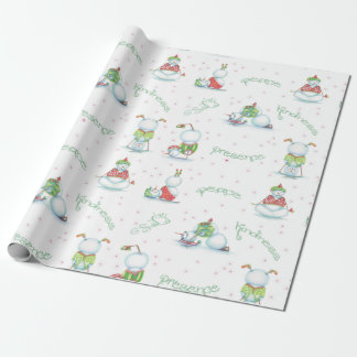 Regalo Papel de embalaje del muñeco de nieve de la yoga