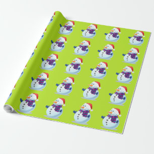 Regalo Papel de embalaje del muñeco de nieve del navidad