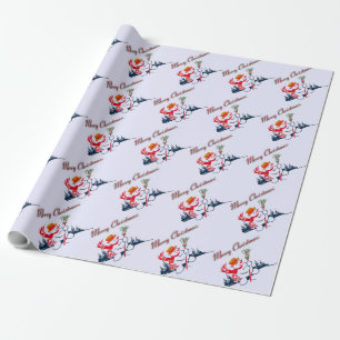 Regalo Papel de embalaje del muñeco de nieve del vintage