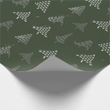 Papel de embalaje del navidad de Forest Green