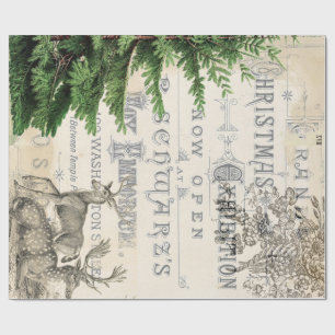 Regalo Papel de embalaje del navidad de las Ephemeras