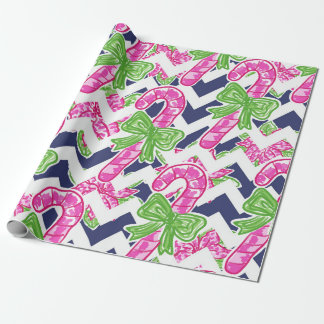 Regalo Papel de embalaje del navidad del bastón de