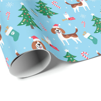 Regalo Papel de embalaje del navidad del beagle