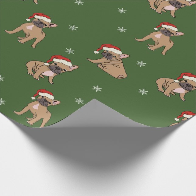 Regalo Papel de embalaje del navidad del bulldog francés (Esquina)