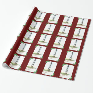 Regalo Papel de embalaje del navidad del faro de Hatteras