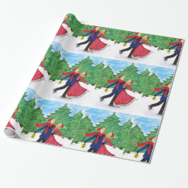 Regalo Papel de embalaje del navidad del patinaje de