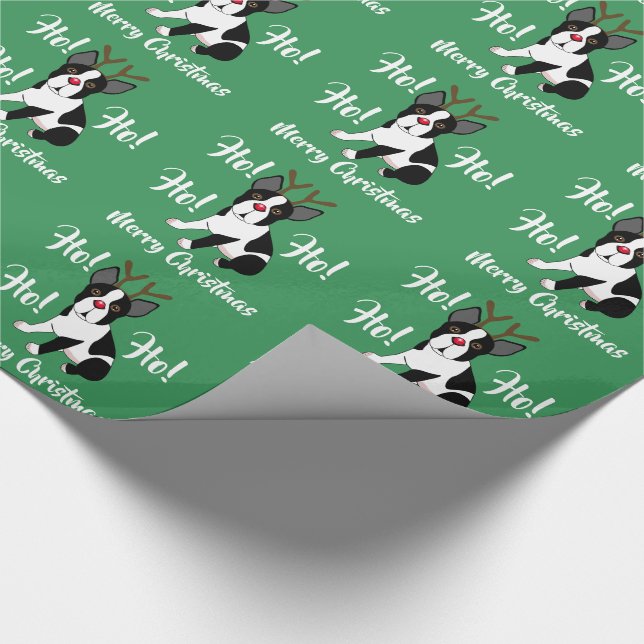 Regalo Papel de embalaje del navidad del reno de Boston (Esquina)