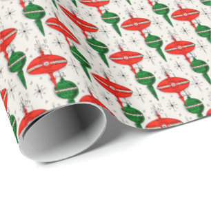 Regalo papel de embalaje del ornamento del navidad del
