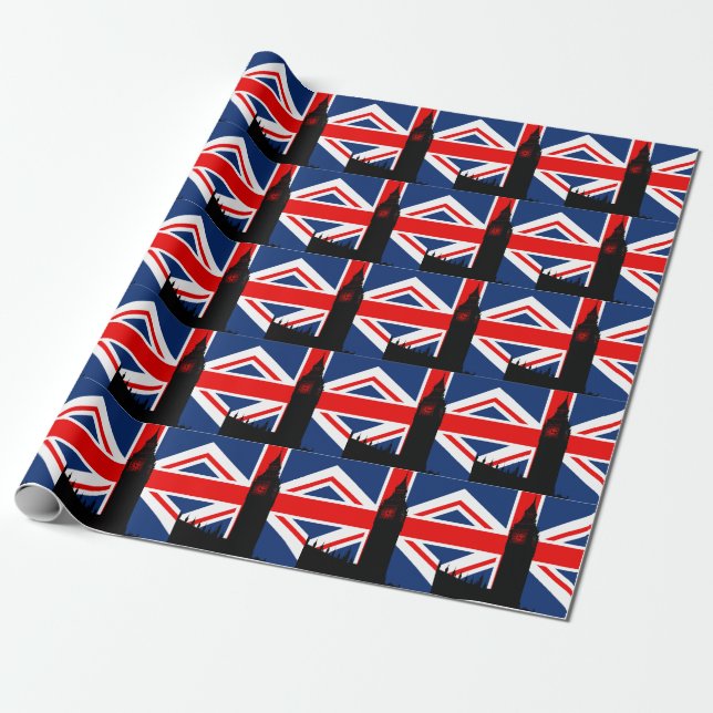 Regalo Papel de embalaje del parlamento de Union Jack Big (Desenrollado)