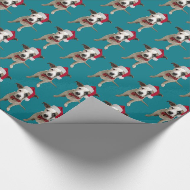 Regalo Papel de embalaje del perrito del navidad (Esquina)