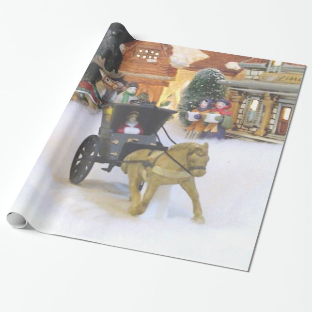 REGALO PAPEL DE EMBALAJE "DEL PUEBLO PASADO DE MODA DEL (Desenrollado)