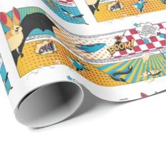 Regalo Papel de embalaje del super héroe del palo