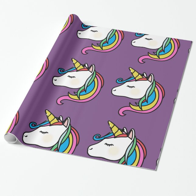 Regalo papel de embalaje del unicornio (Desenrollado)