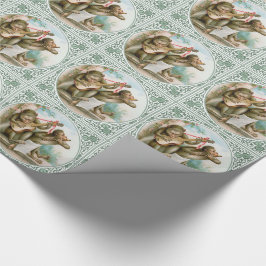 Regalo Papel de embalaje del Victorian - monos musicales