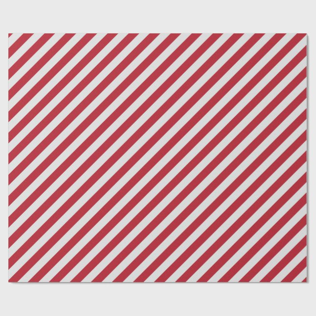 Regalo Papel de embalaje diagonal rojo y blanco de la (Superficie plana)