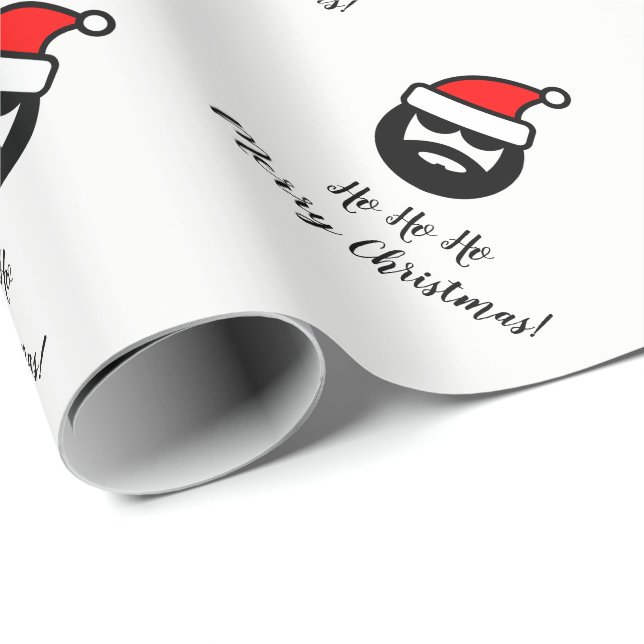 Regalo Papel de embalaje divertido del navidad con Santa (Esquina del rollo)