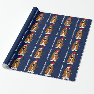 Regalo Papel de embalaje divertido del navidad de Basset
