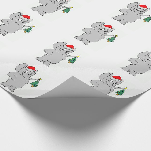 Regalo Papel de embalaje/elefante de Santa (Esquina)