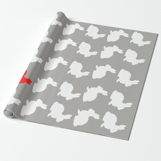 Regalo Papel de embalaje enrrollado del conejito (Desenrollado)