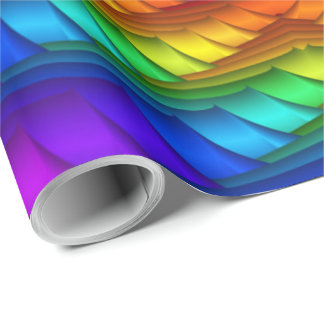 Regalo Papel de embalaje espiral del arco iris