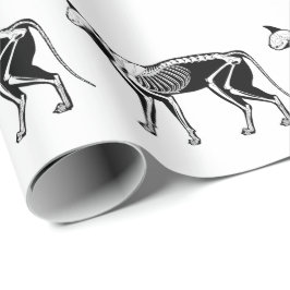 Regalo Papel de embalaje esquelético de la silueta del