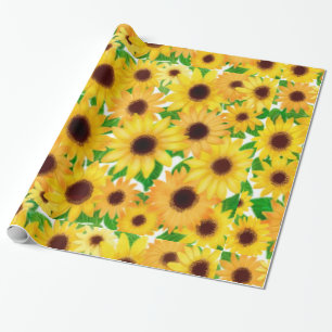 Regalo Papel de embalaje europeo alegre de los girasoles