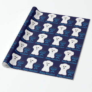 Regalo Papel de embalaje feliz de Jánuca Bichon Frise